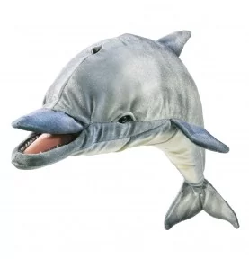 Peluche marionnette Dauphin à effet sonore signée Folkmanis