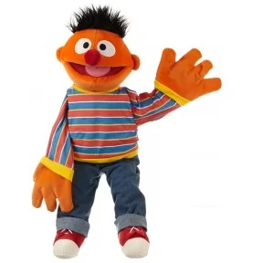 Marionnette à main Ernest de 1 rue Sésame - 45 cm